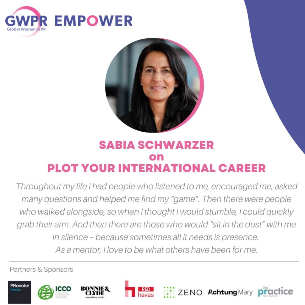 Sabia Schwarzer Empower Mentor quote Throughout my life I had people who listened to me, encouraged me, asked many questions and helped me find my "game". Then there were people who walked alongside, so when I thought I would stumble, I could quickly grab their arm. And then there are those who would "sit in the dust" with me in silence - because sometimes all it needs is presence. As a mentor. I love to be what others have been for me.